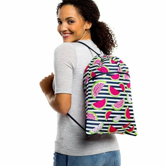 Thirty-One Gifts Cool Cinch Thermal Drawstring Bag Slice of Summer Watermelon 31 - Picture 1 of 3